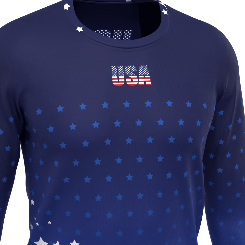 Men's American Stars and Stripes USA Icon Long Sleeve Running Shirt