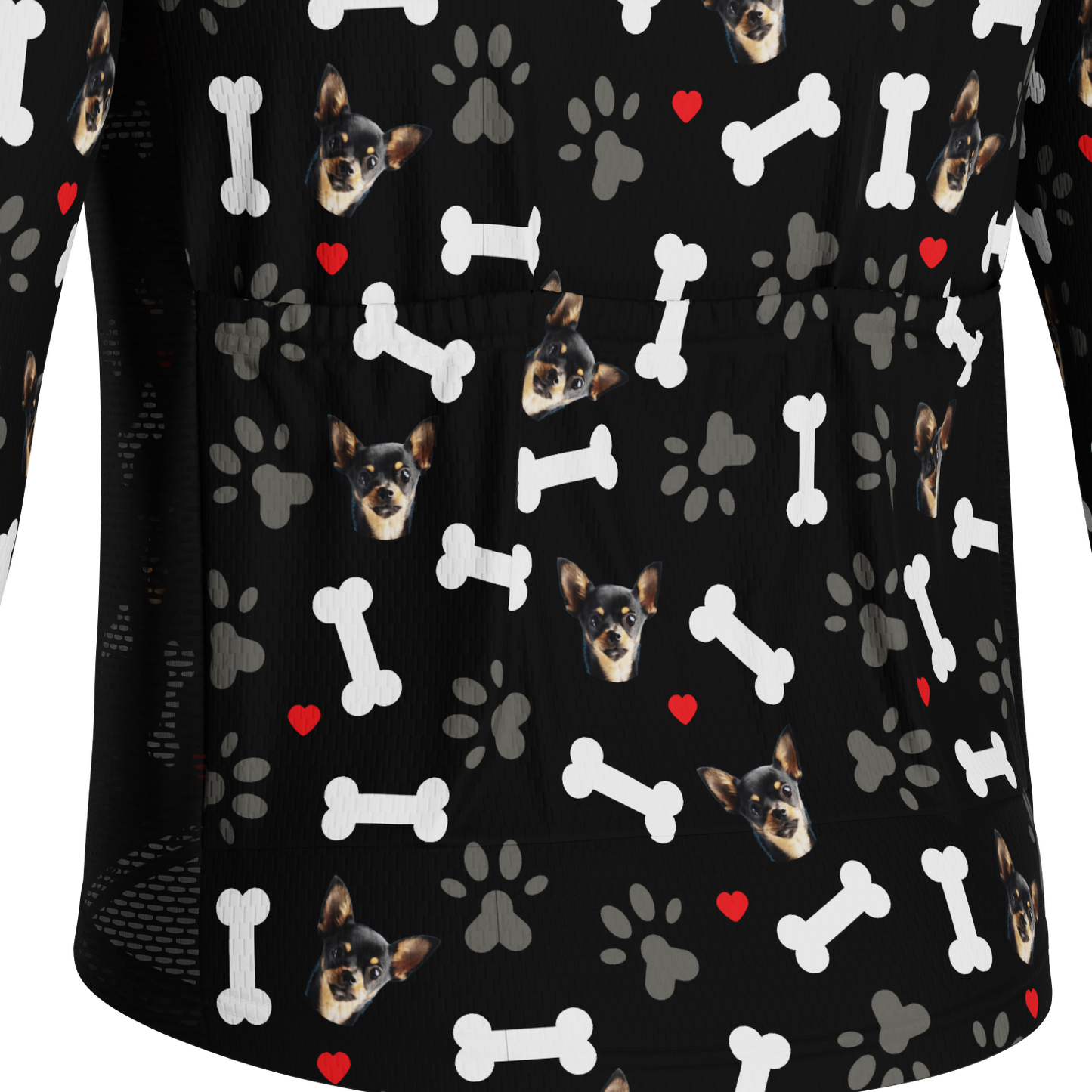 Men's Custom Pet Bones Design Personalized Long-Sleeve Cycling Jersey