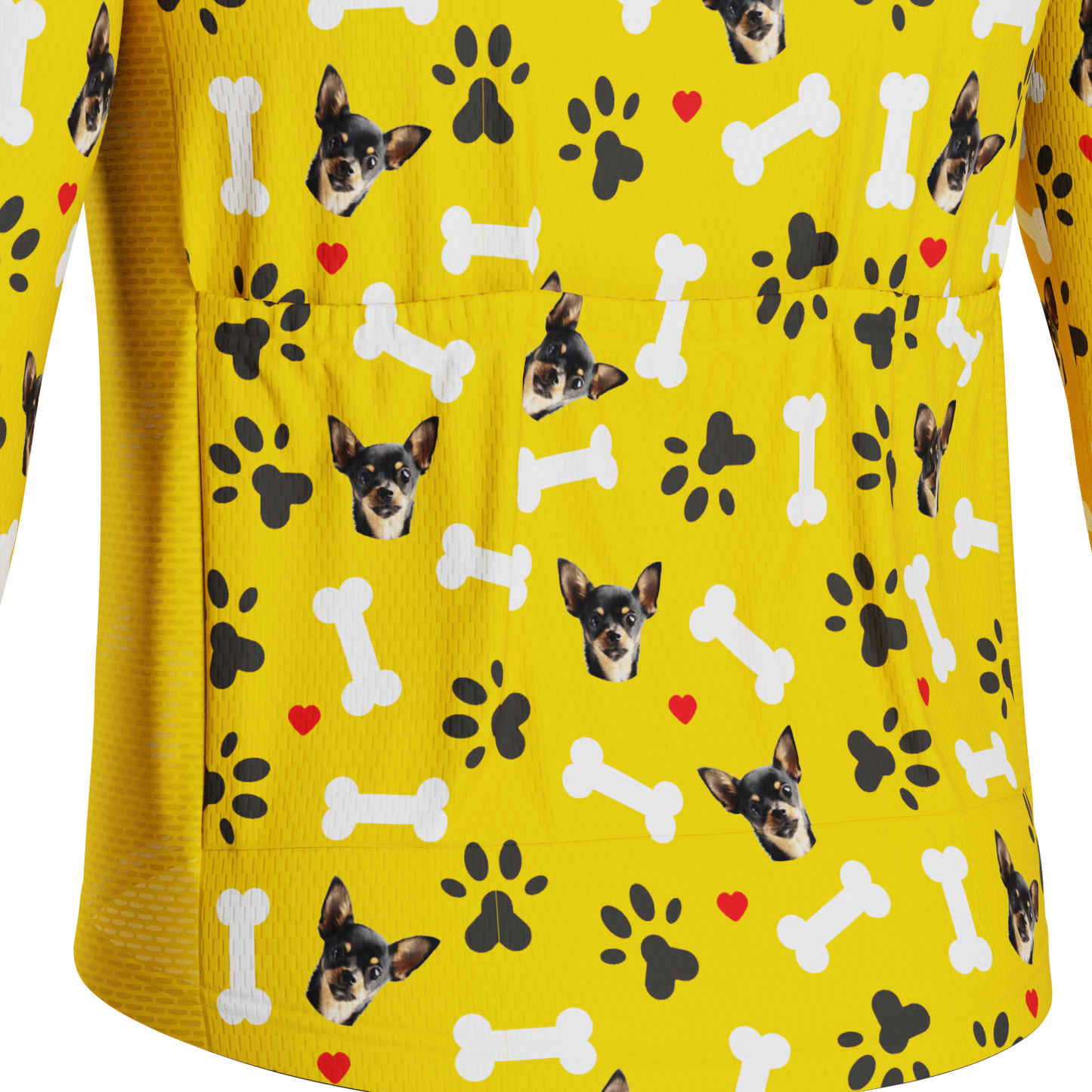 Men's Custom Pet Bones Design Personalized Long-Sleeve Cycling Jersey