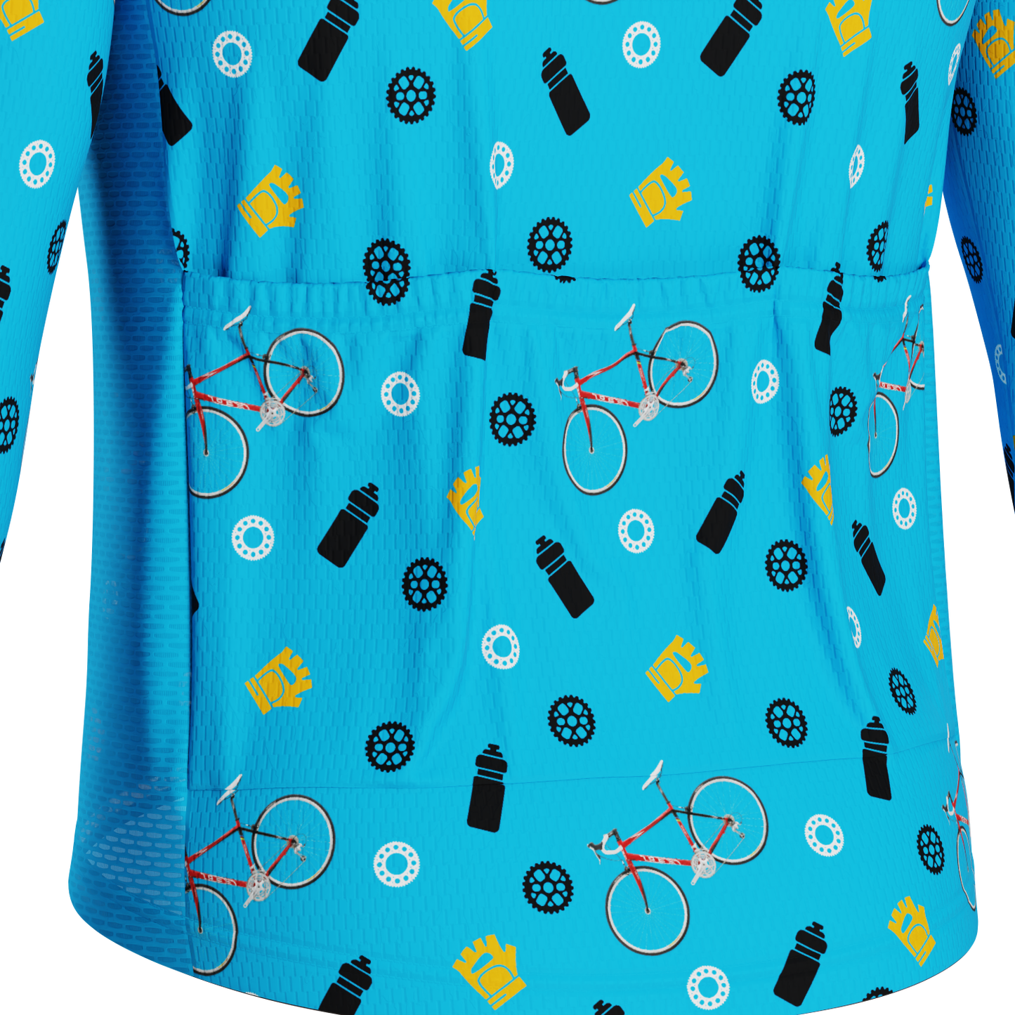 Men's Custom Bike & Gears Design Personalized Long Sleeve Cycling Jersey