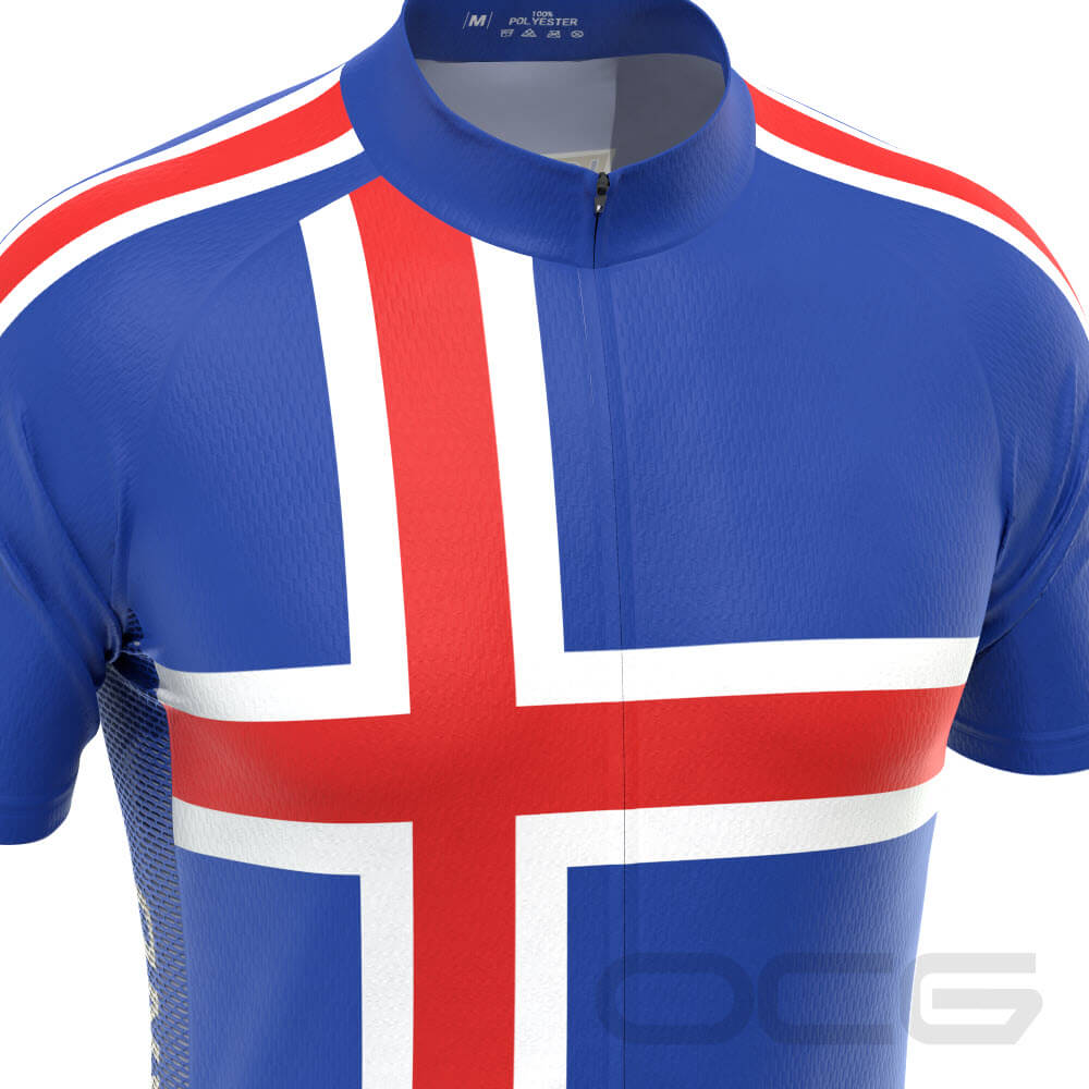 Men's Iceland Viking National Flag Short Sleeve Cycling Jersey
