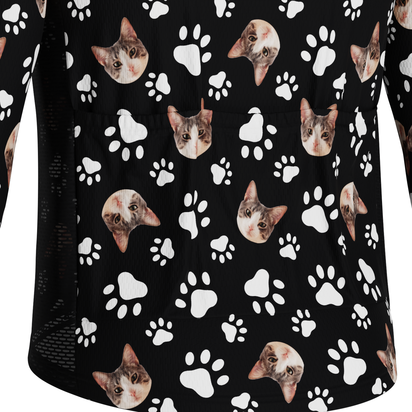 Men's Custom Pet Paws Design Personalized Long-Sleeve Cycling Jersey