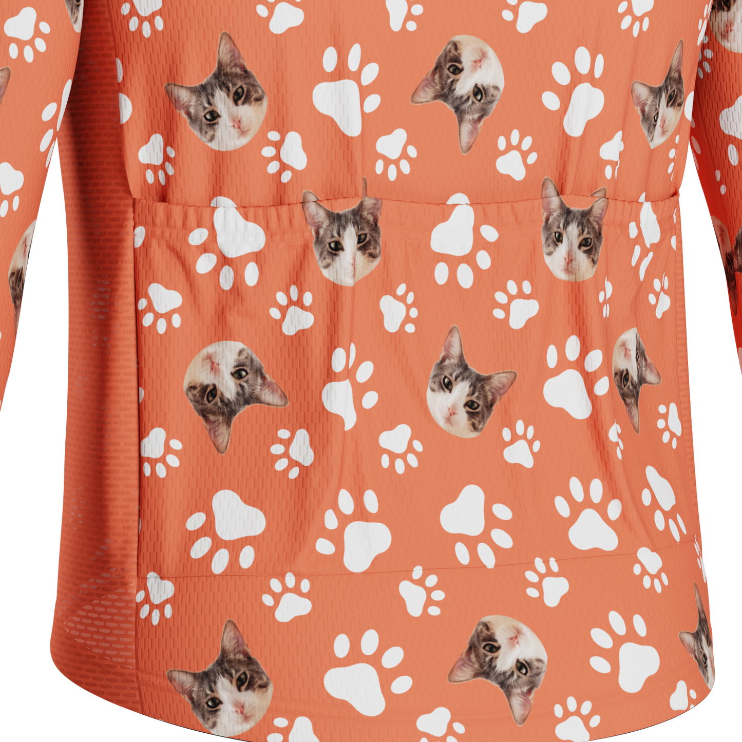 Men's Custom Pet Paws Design Personalized Long-Sleeve Cycling Jersey