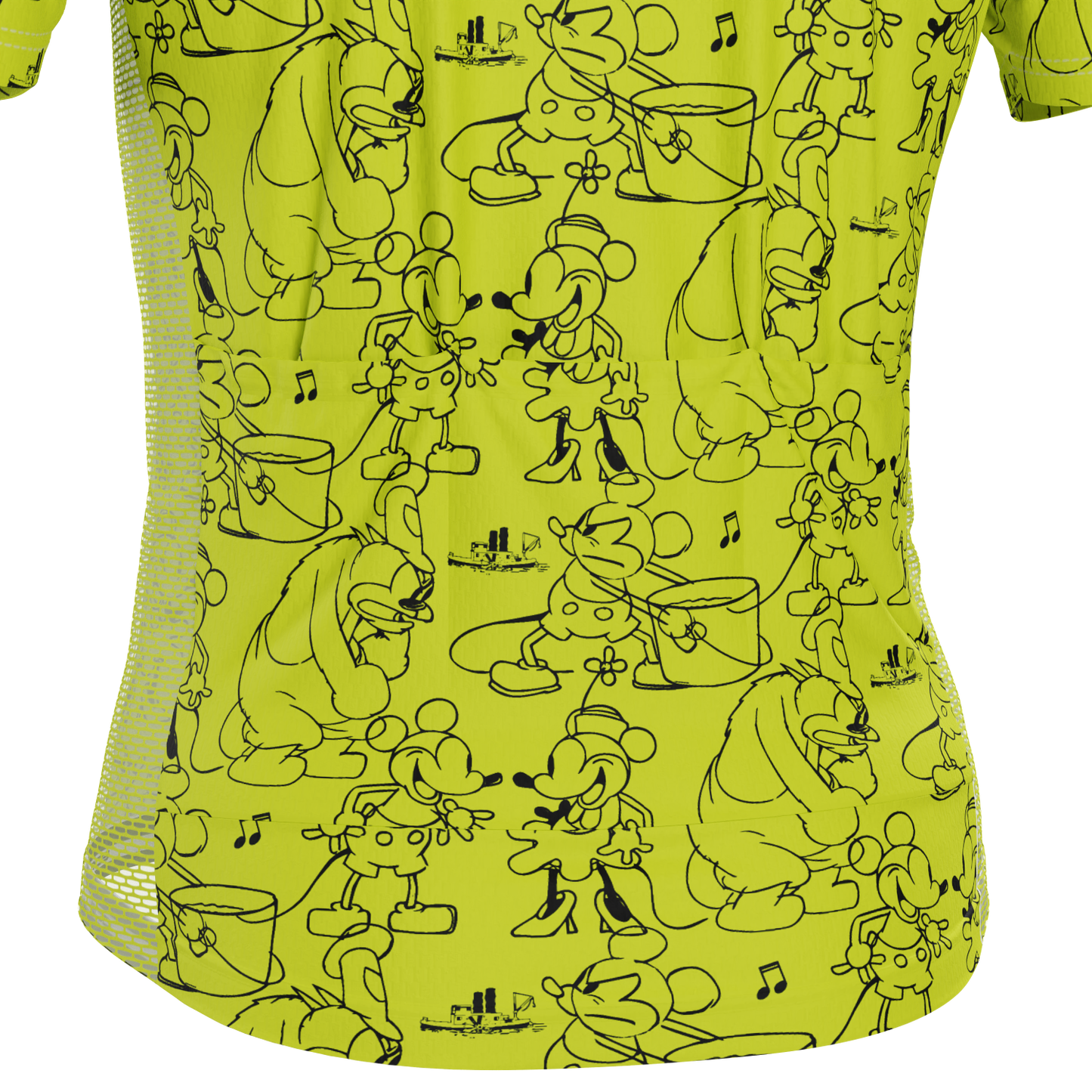 Men's Steamboat Willie Sketches Short Sleeve Cycling Jersey