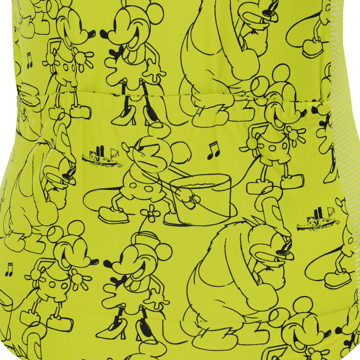 Women's Steamboat Willie Sketches Short Sleeve Cycling Jersey