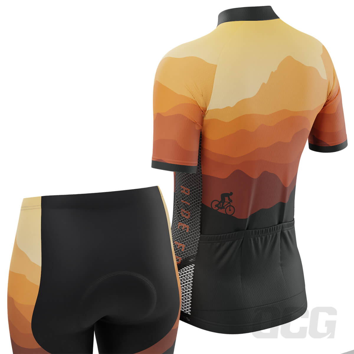 Women's Ride Free Sunset 2 Piece Cycling Kit