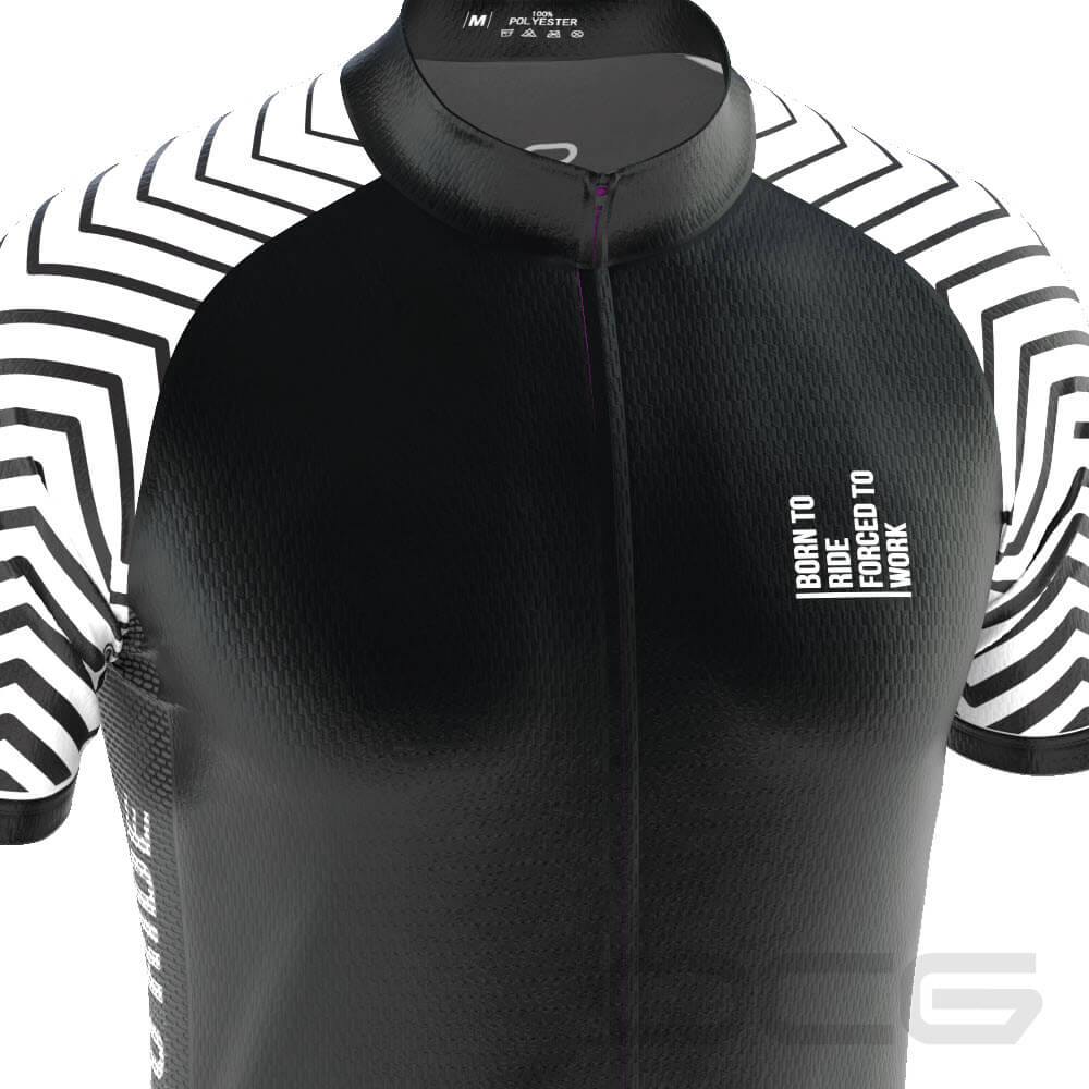 Men's Born To Ride Forced To Work Short Sleeve Cycling Jersey
