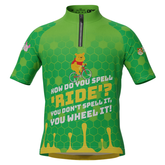 Kid's Winnie The Cyclist Short Sleeve Cycling Jersey