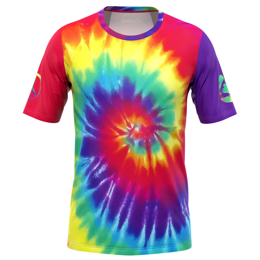 Men's Tie Dye Short Sleeve Running Shirt
