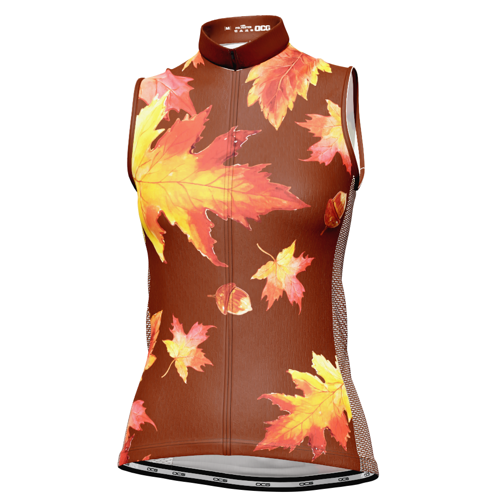 Women's Autumn Acorns Sleeveless Tech Cycling Jersey
