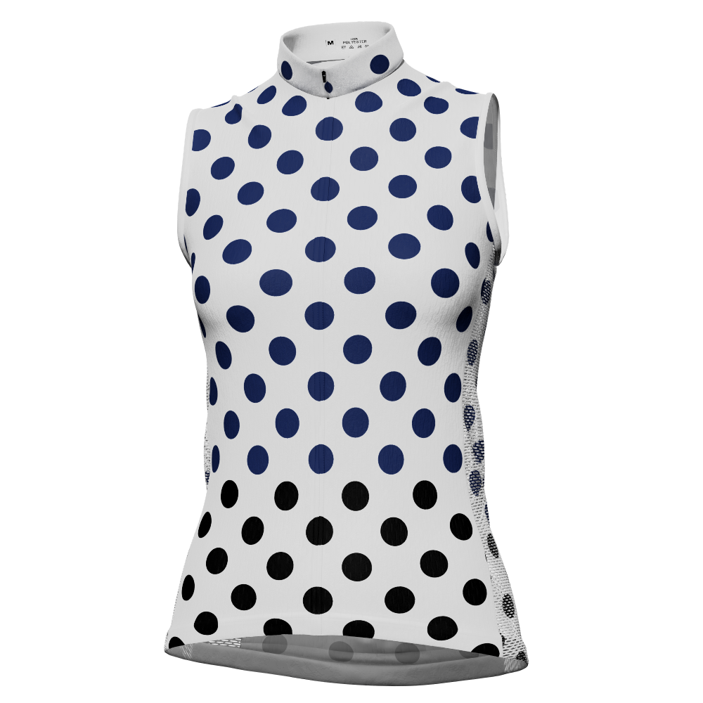 Women's Polka Dots Sleeveless Tech Cycling Jersey