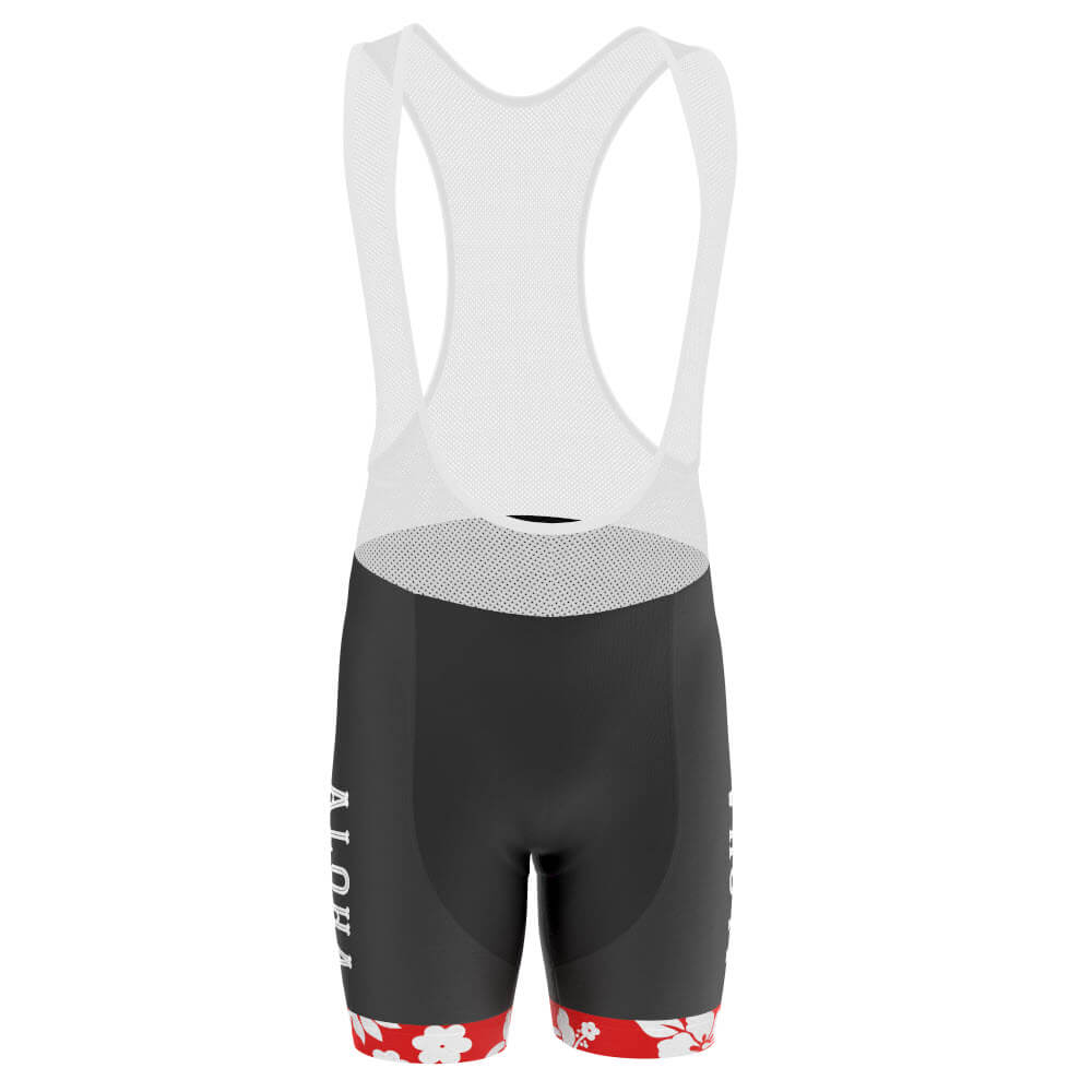 Men's Hawaiian Aloha Floral Gel Padded Cycling Bib