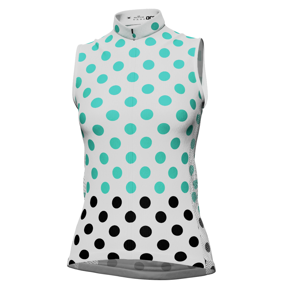 Women's Polka Dots Sleeveless Tech Cycling Jersey