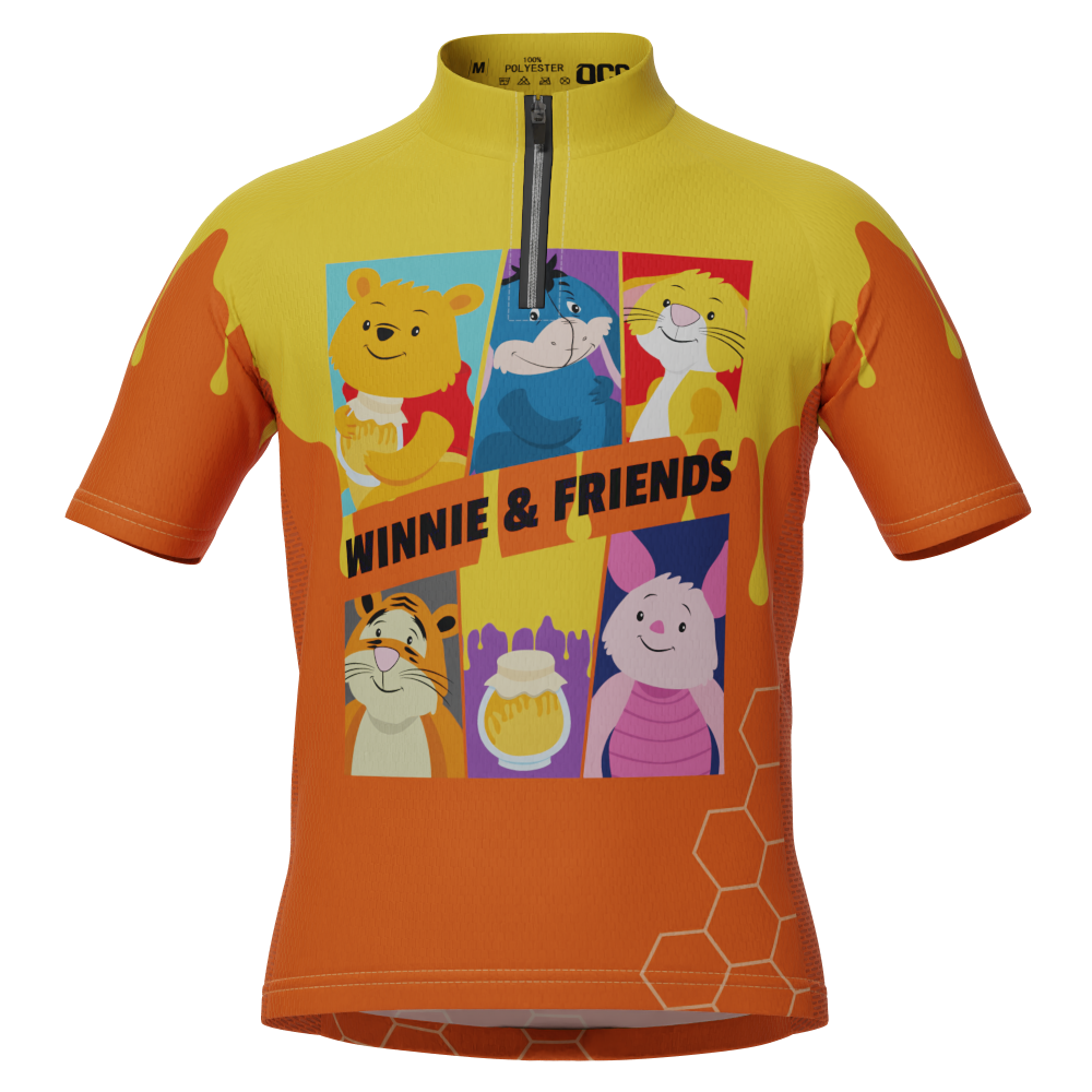 Kid's Winnie & Friends Short Sleeve Cycling Jersey