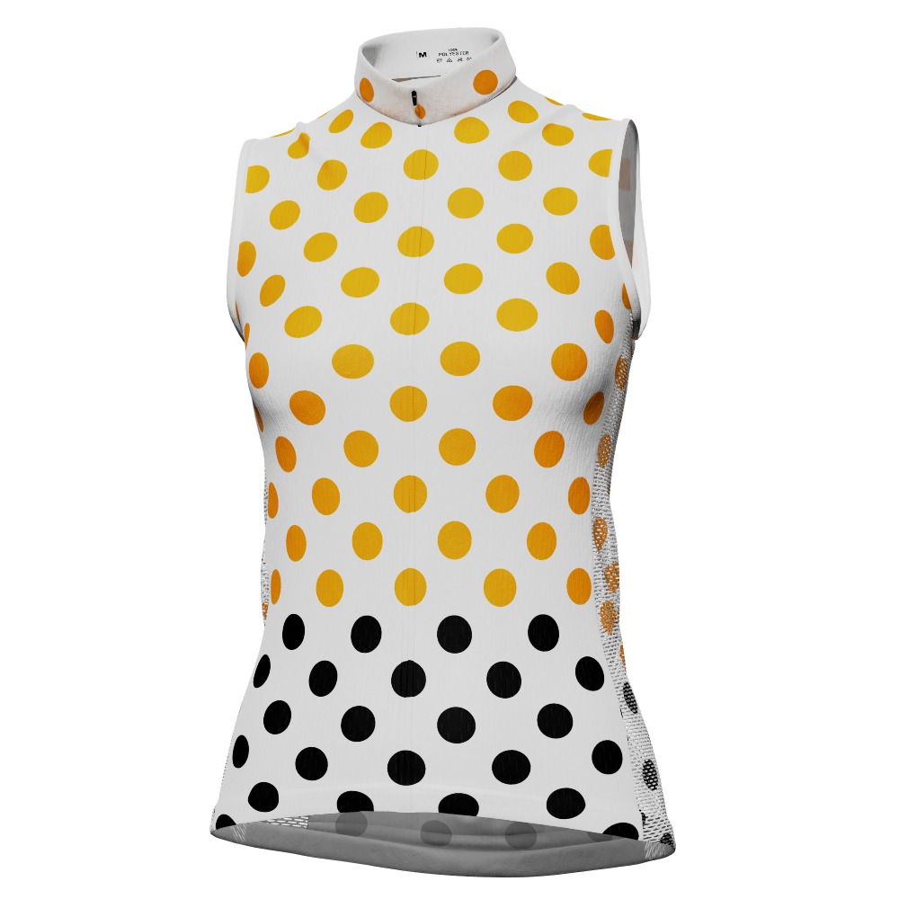 Women's Polka Dots Sleeveless Tech Cycling Jersey
