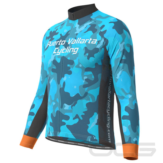 Men's Puerto Vallarta Cycling Camo Long Sleeve Cycling Jersey