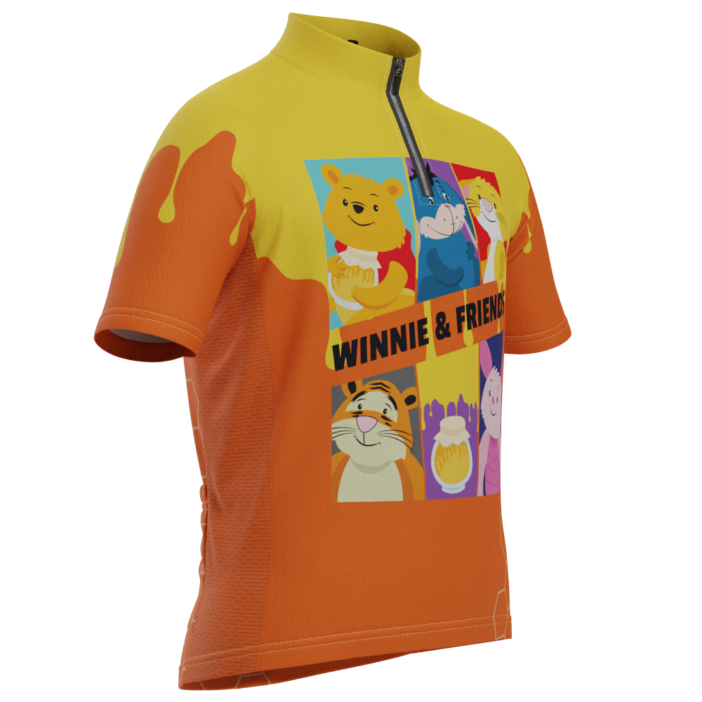 Kid's Winnie & Friends Short Sleeve Cycling Jersey