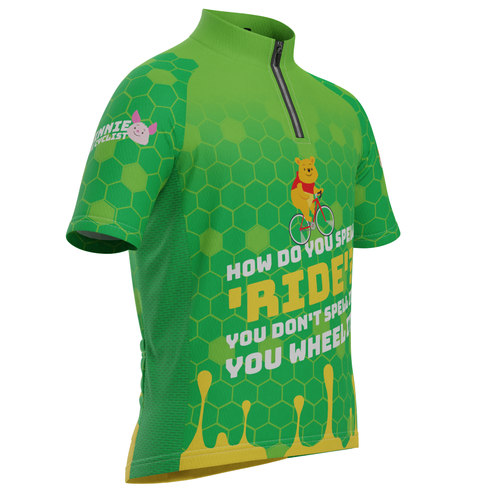 Kid's Winnie The Cyclist Short Sleeve Cycling Jersey
