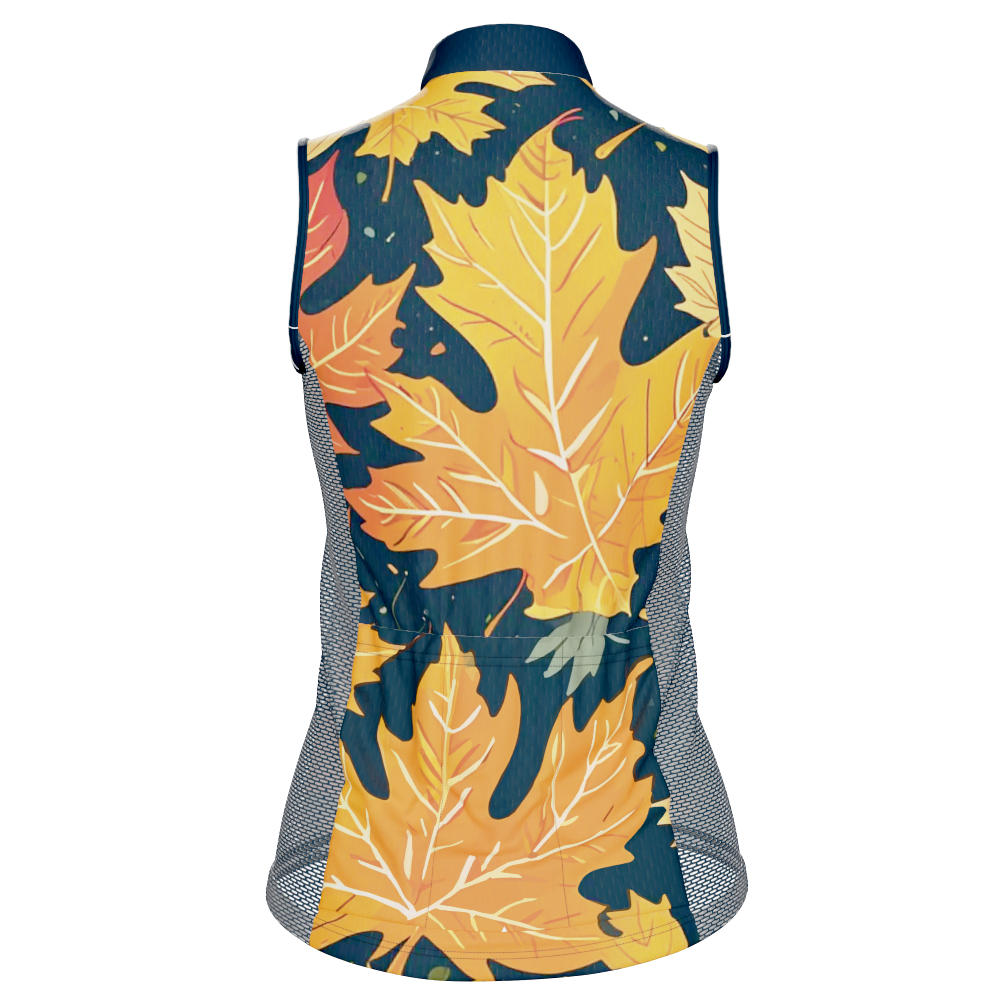 Women's Leaves in the Fall Sleeveless Tech Cycling Jersey