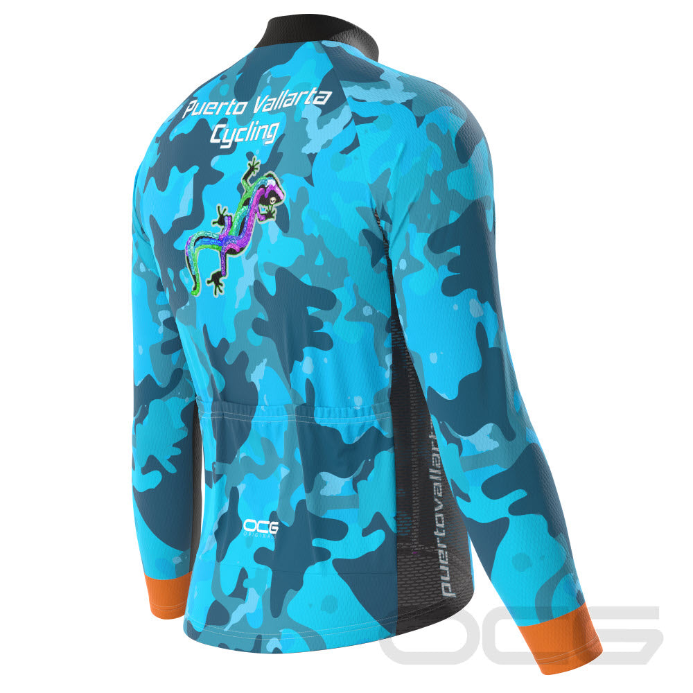 Men's Puerto Vallarta Cycling Camo Long Sleeve Cycling Jersey