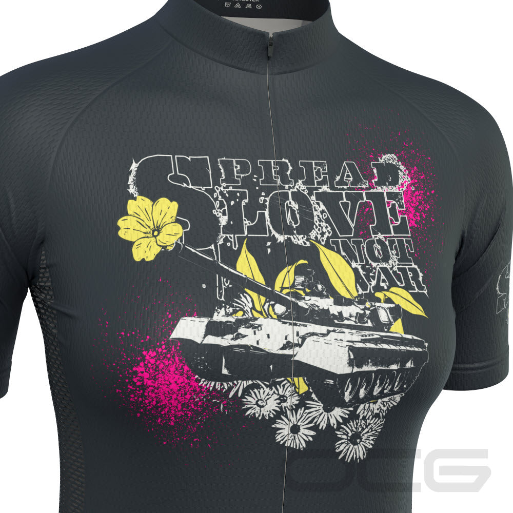 Women's Spread Love Not War Short Sleeve Cycling Jersey