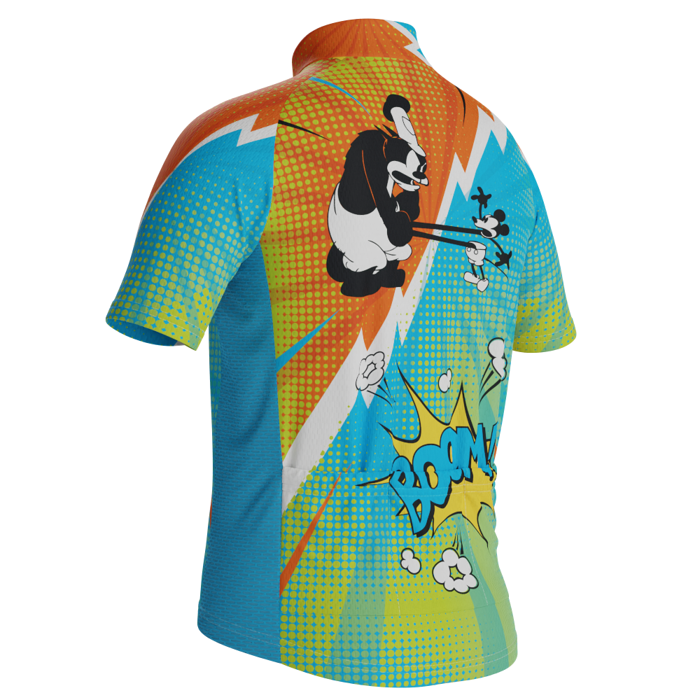 Kid's Steamboat Willie Comics Short Sleeve Cycling Jersey