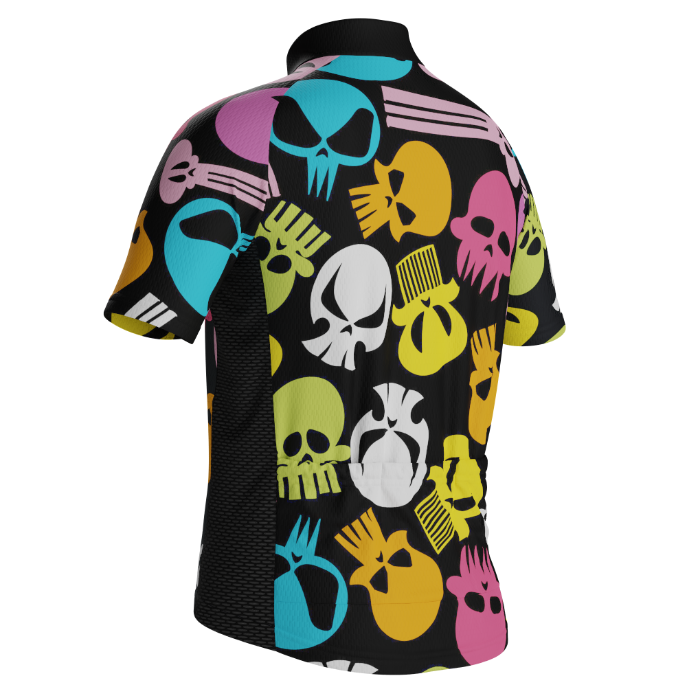 Kid's Scary Skulls Short Sleeve Cycling Jersey