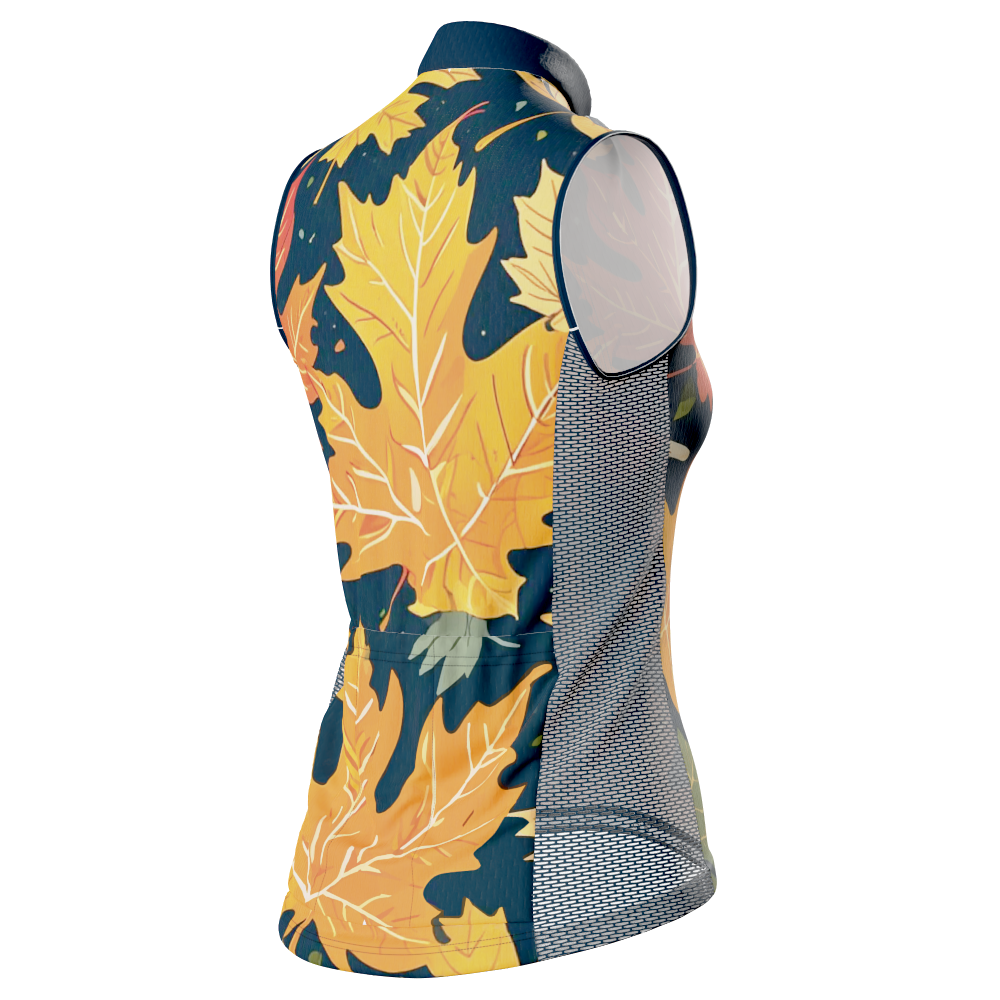 Women's Leaves in the Fall Sleeveless Tech Cycling Jersey