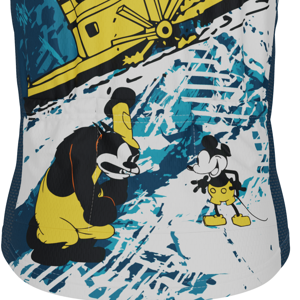 Kid's Steamboat Willie In The Sea Short Sleeve Cycling Jersey