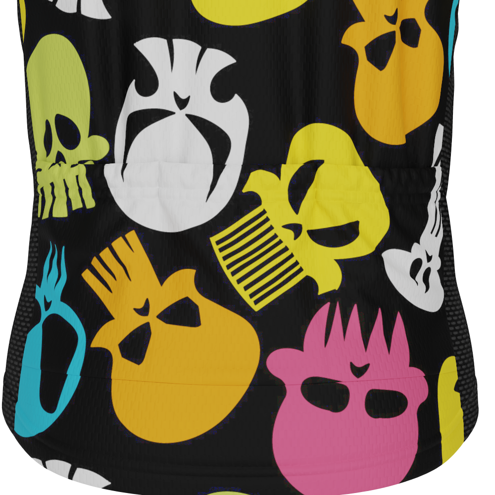 Kid's Scary Skulls Short Sleeve Cycling Jersey