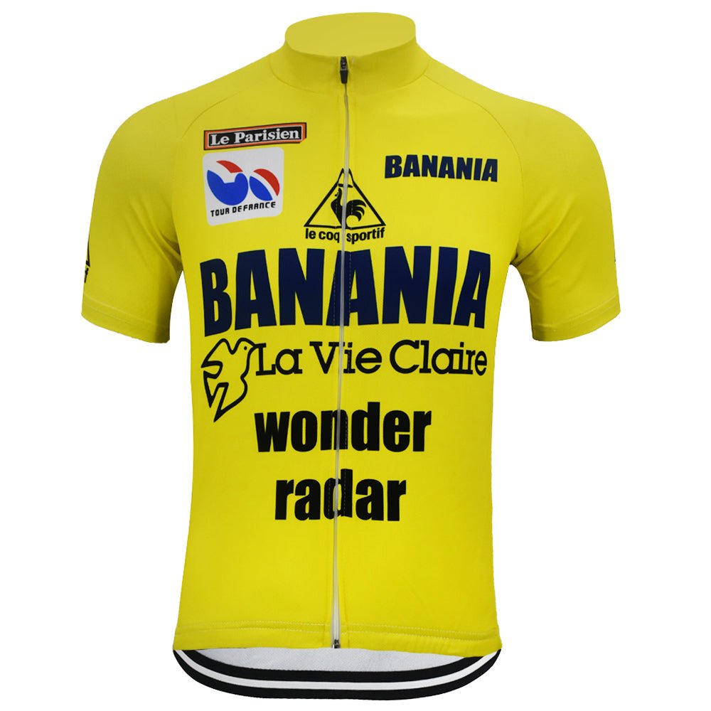 1985 Tour De France Yellow Retro Cycling Jersey - Hinault