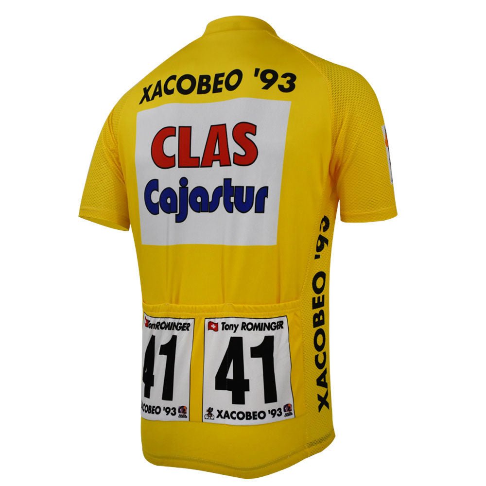 1992 Vuelta a Espana leaders yellow retro cycling jersey - Rominger