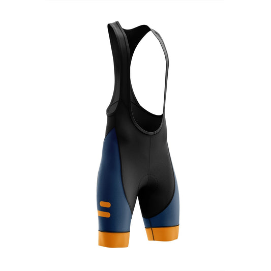 Men's Blue Orange Cycling Bib Shorts