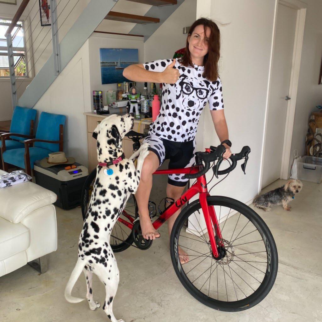 Women's Dalmatian Dog Short Sleeve Cycling Jersey