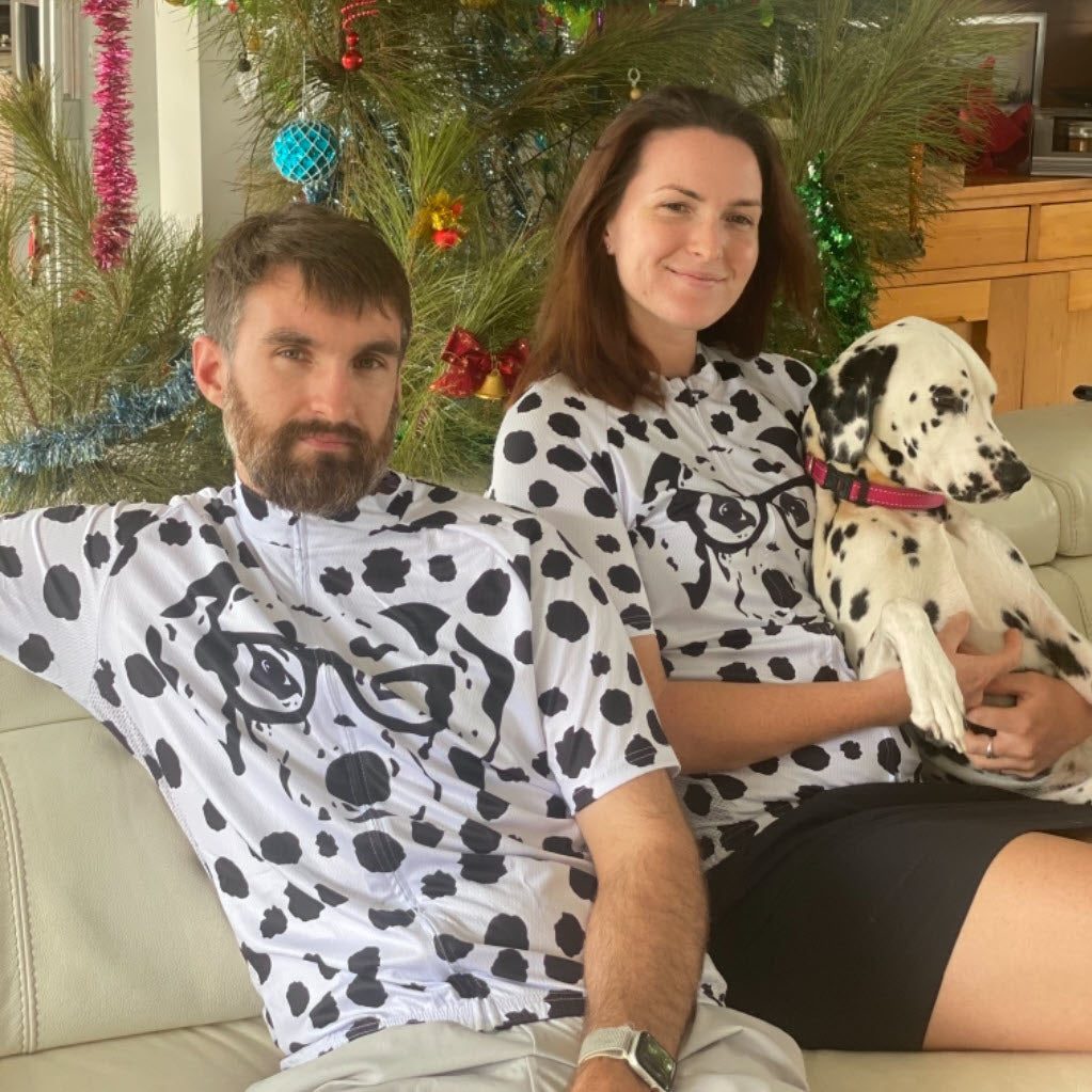 Women's Dalmatian Dog Short Sleeve Cycling Jersey