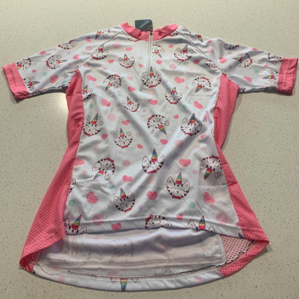 Women's Kitty Corn Unicorn Short Sleeve Cycling Jersey