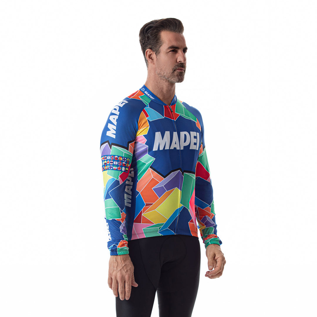 Men's Retro Mapei Long Sleeve Cycling Jersey