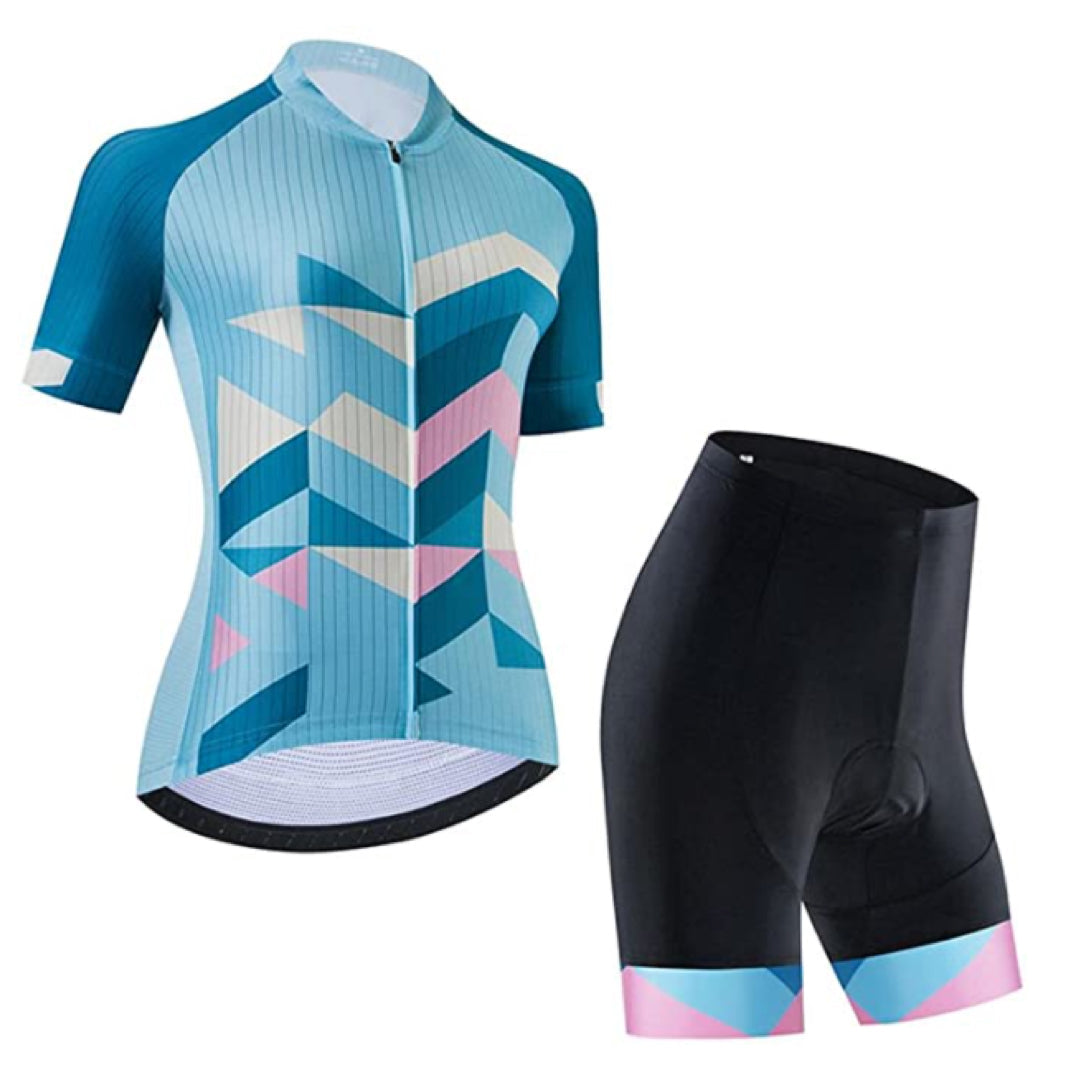 Women's Light Blue Cycling Jersey or Shorts