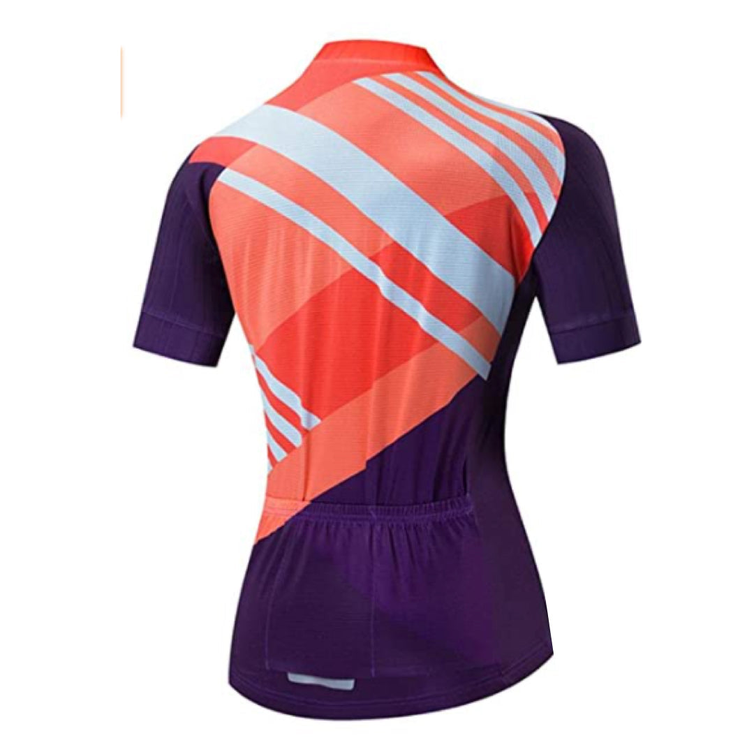 Women's Orange Pattern Cycling Jersey