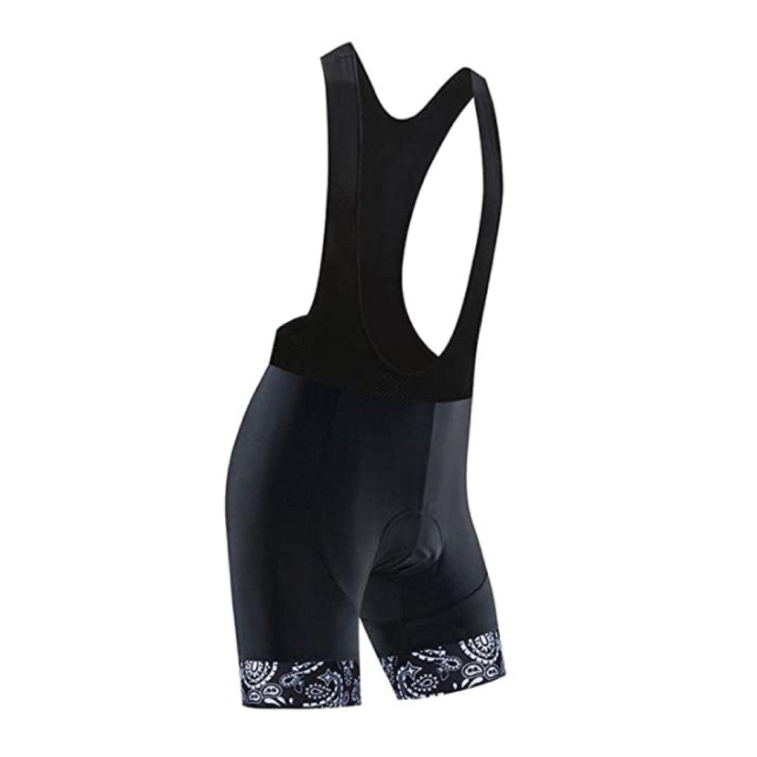 Women's Black Bandana Pattern Cycling Jersey or Bibs
