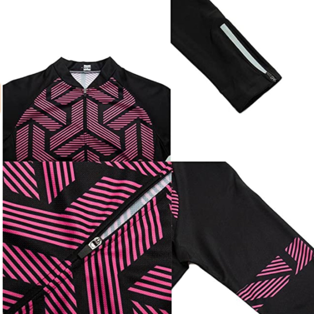 Women's Pink Long Sleeve Cycling Jersey or Pants
