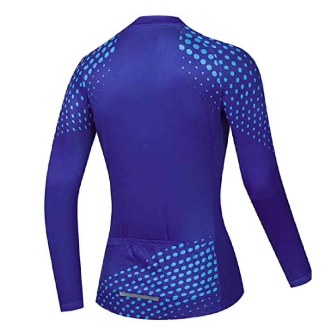 Women's Blue Long Sleeve Cycling Jersey or Pants