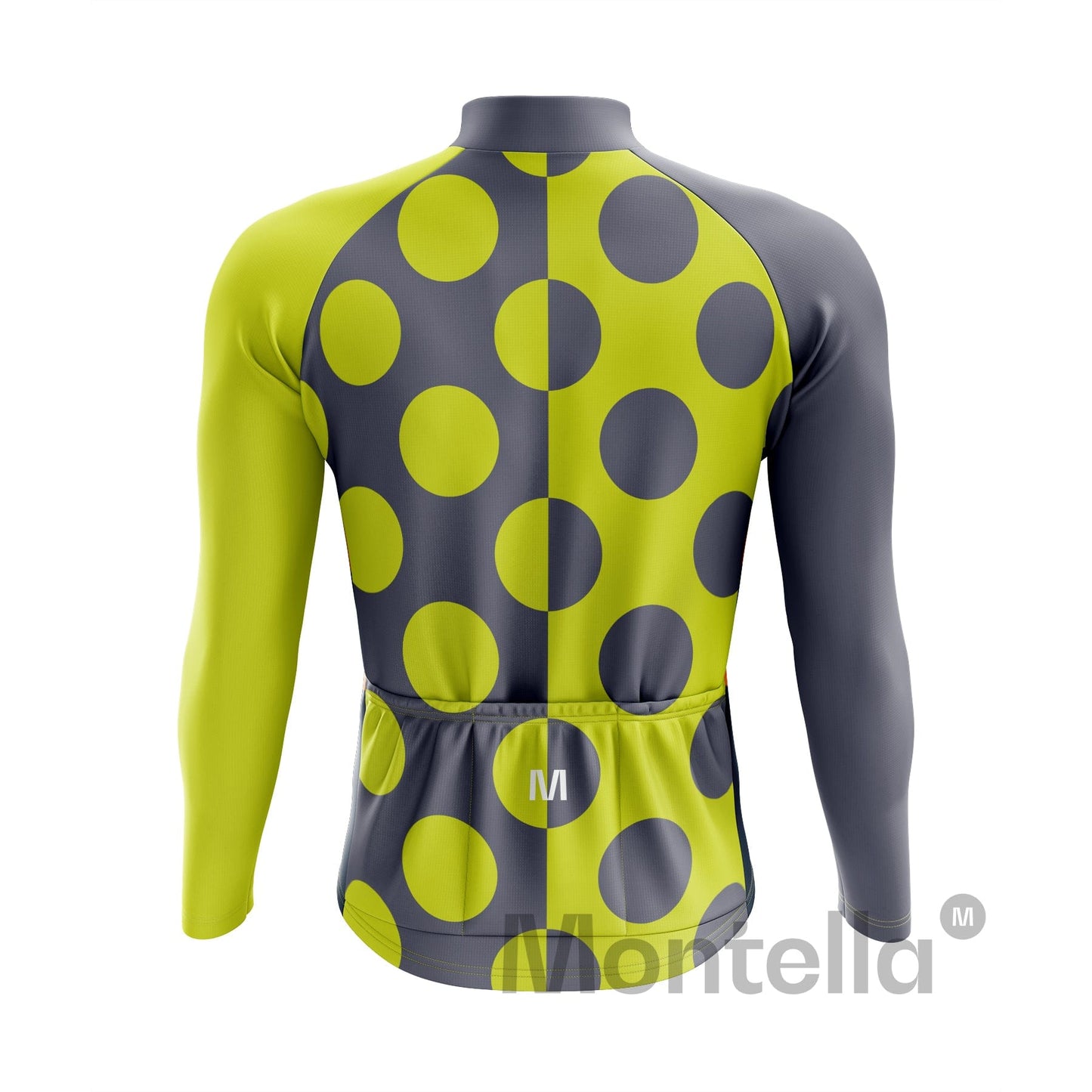 Men's Green Dots Long Sleeve Cycling Jersey