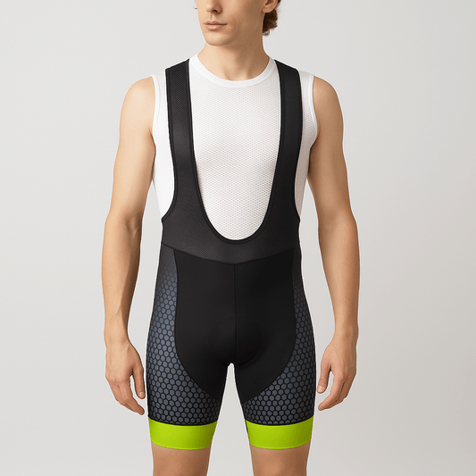 Black Green Cycling Bib Shorts