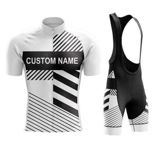 Custom White Black Cycling Jersey or Bib Shorts