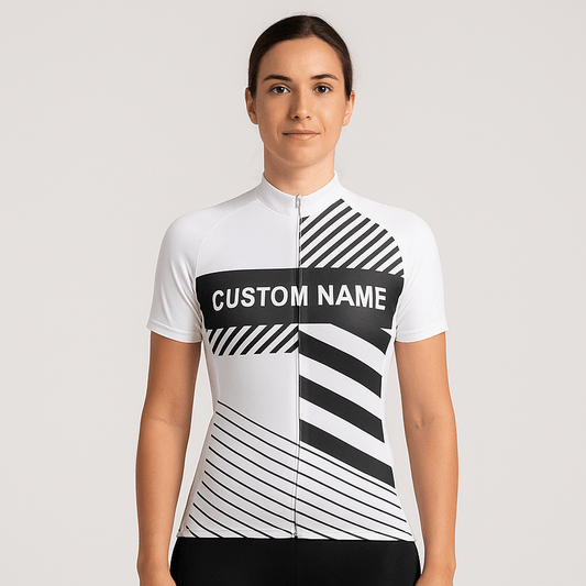Custom Women Cycling Jersey - White Black