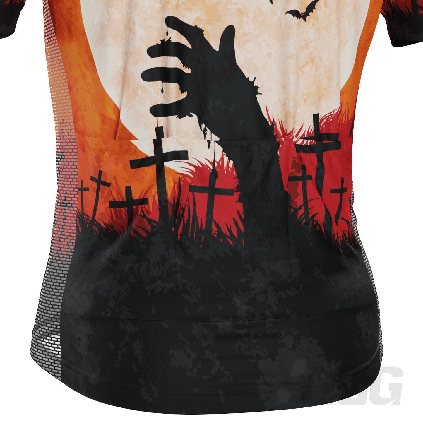 Men's Halloween Zombie Hand Short Sleeve Cycling Jersey