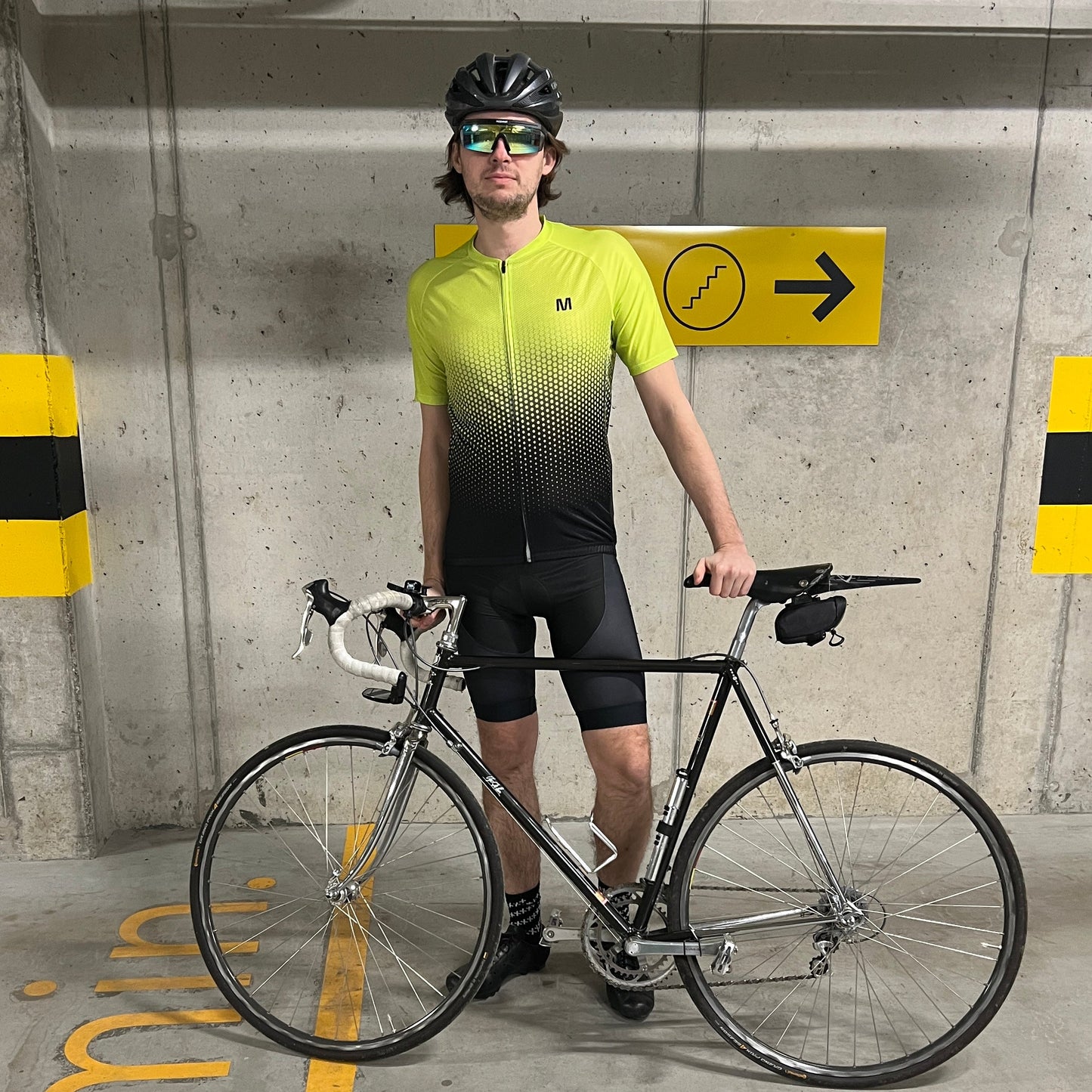 Men's Yellow Gradient Cycling Jersey