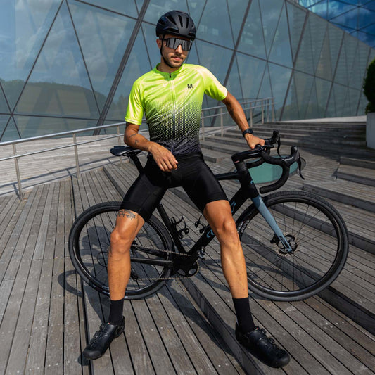 Men's Yellow Gradient Cycling Jersey