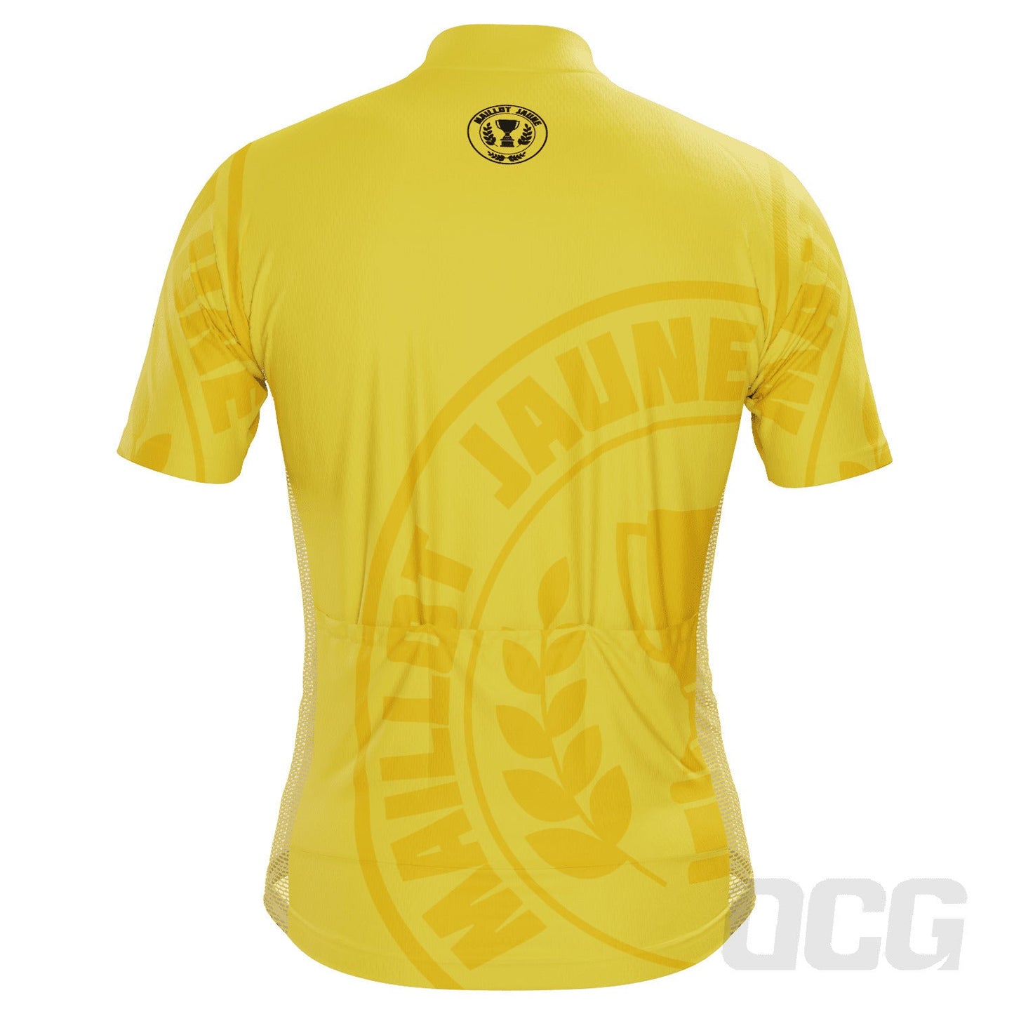 Men's Tour de France Yellow Leaders Maillot Jaune Short Sleeve Cycling Jersey